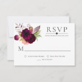 Bohemen Floral Romance RSVP-kaarten (Voorkant)