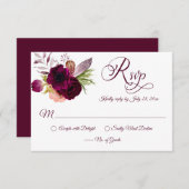 Bohemen Floral Romance RSVP-kaarten (Voorkant / Achterkant)