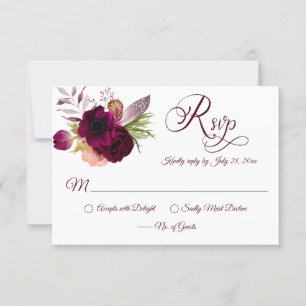 Bohemen Floral Romance RSVP-kaarten