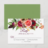 Bohemen Floral Romance RSVP-kaarten (Voorkant / Achterkant)