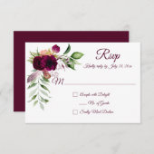 Bohemen Floral Romance RSVP-kaarten (Voorkant / Achterkant)