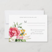 Bohemen Floral Romance RSVP-kaarten (Voorkant)