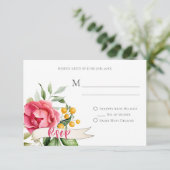 Bohemen Floral Romance RSVP-kaarten RSVP Kaartje (Staand voorkant)