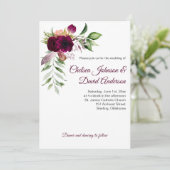 Bohemen Floral Romance Wedding Invitations Aankondiging (Staand voorkant)