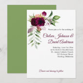 Bohemen Floral Romance Wedding Invitations Aankondiging (Voorkant / Achterkant)