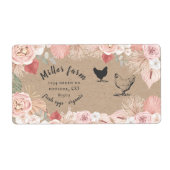 Bohemen floral script Egg Carton Label (Voorkant)