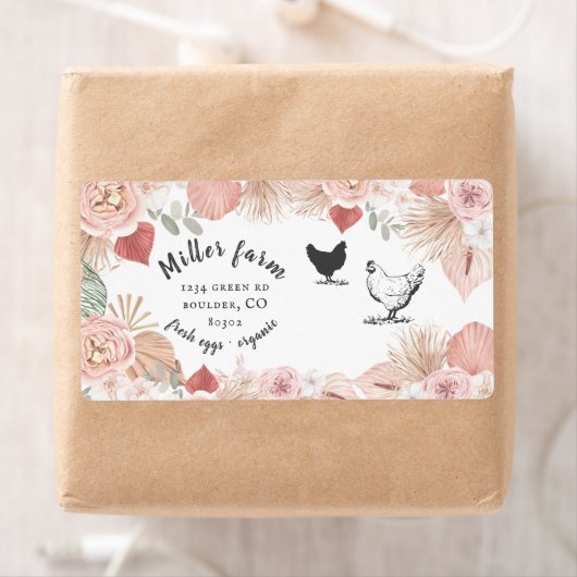 Bohemen floral script Egg Carton Label (Insitu)