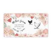 Bohemen floral script Egg Carton Label (Voorkant)