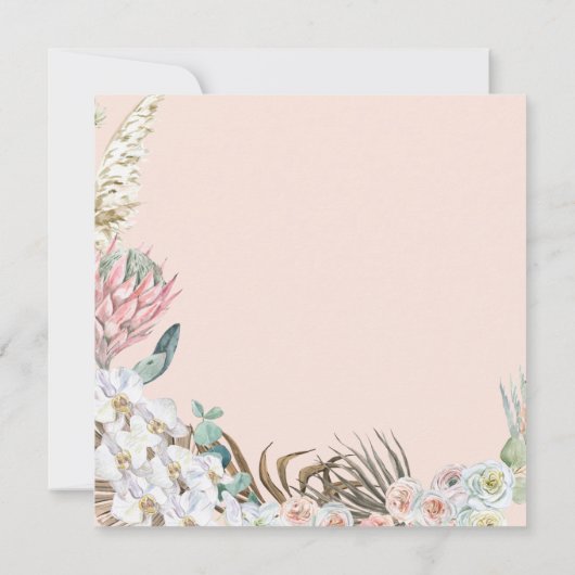 bohemen floral square open house kaart (Achterkant)