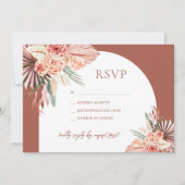 Bohemen Floral Terracotta & Ivory Wedding RSVP in Kaart (Voorkant)