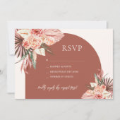 Bohemen Floral Terracotta & Ivory Wedding RSVP in Kaart (Voorkant)