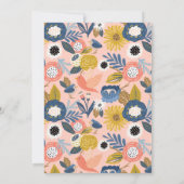 Bohemen Floral Wreath Baby Bird Shower Kaart (Achterkant)