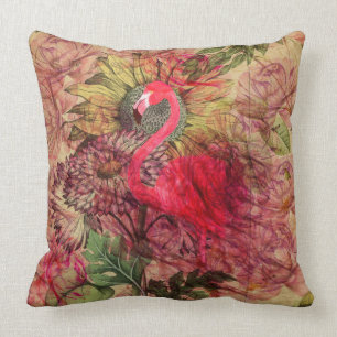  bohemen floreel tropisch roze flamingo kussen