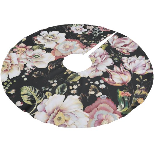 bohemen frans land chic zwarte flora kerstboom rok (Gekanteld)