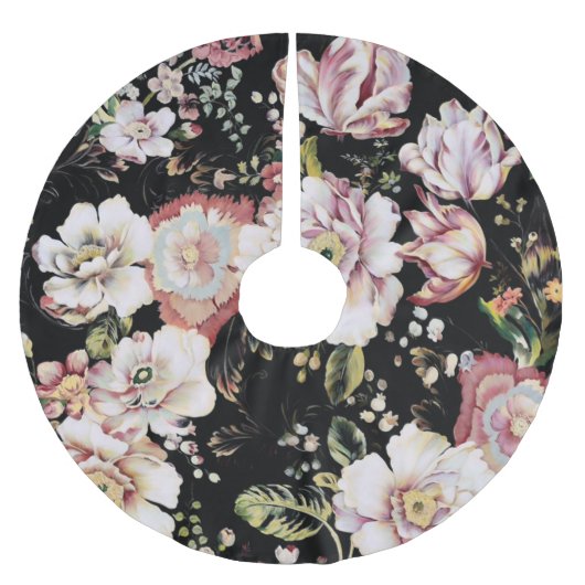 bohemen frans land chic zwarte flora kerstboom rok (Voorkant)