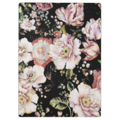 bohemen frans land chic zwarte flora klembord (Achterkant)