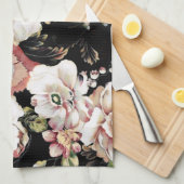 bohemen frans land chic zwarte flora theedoek (Quarter Fold)