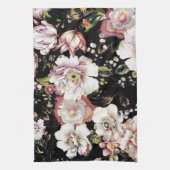 bohemen frans land chic zwarte flora theedoek (Verticaal)