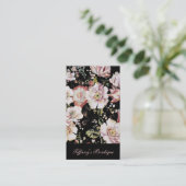 bohemen frans land chic zwarte flora visitekaartje (Staand voorkant)