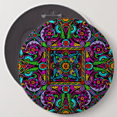 Bohemen Glas in lood Style Ronde Button 6,0 Cm (Voorkant /achterkant)