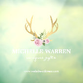 Bohemen Gold Antlers met Flowers Transparant Raamsticker (Vel 3)