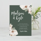 bohemen greenery pampas valt huwelijksuitnodiging kaart (Staand voorkant)