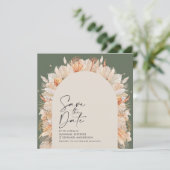 Bohemen groene pampas save the date (Staand voorkant)