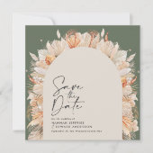 Bohemen groene pampas save the date (Voorkant)