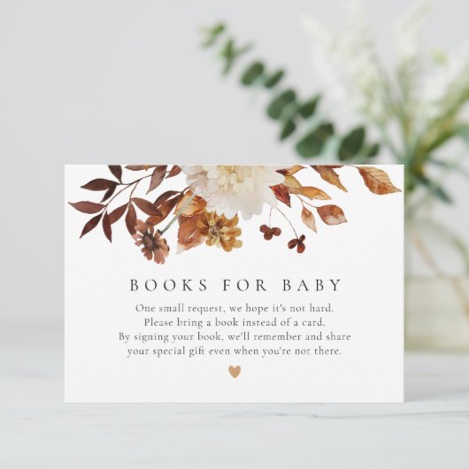 Bohemen Herfst Floral Books for Baby Request Kaart (Staand voorkant)