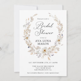 Bohemen Herfst Floral Bridal Shower Kaart