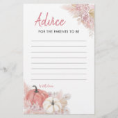 Bohemen Herfst in Love Pumpkin Advice Card (Voorkant)