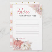 Bohemen Herfst in Love Pumpkin Advice Card (Voorkant / Achterkant)