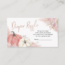 Bohemen Herfst in Love Pumpkin Diaper Raffle Informatiekaartje