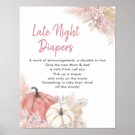 Bohemen Herfst in Love Pumpkin Late Night Diaper Poster