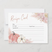 Bohemen Herfst in Love Pumpkin Recipe Card Kaart (Voorkant)