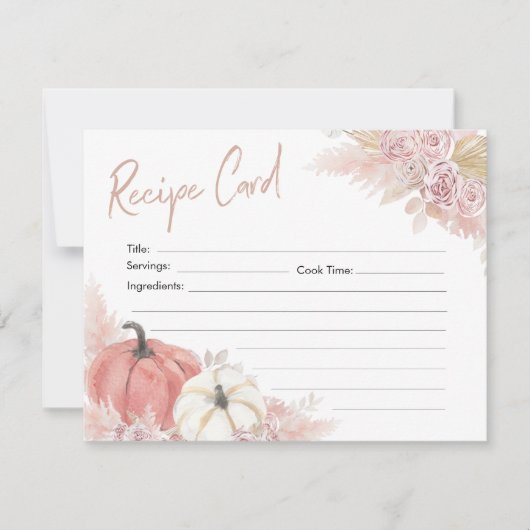 Bohemen Herfst in Love Pumpkin Recipe Card Kaart (Voorkant)