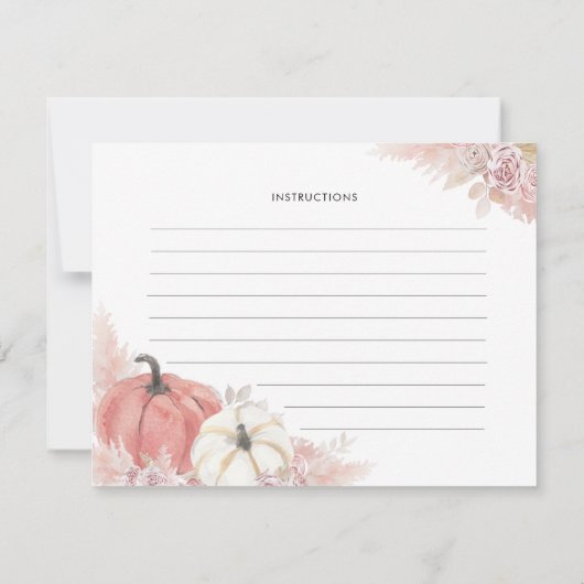 Bohemen Herfst in Love Pumpkin Recipe Card Kaart (Achterkant)