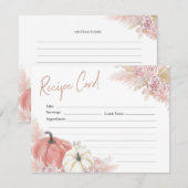 Bohemen Herfst in Love Pumpkin Recipe Card Kaart (Voorkant / Achterkant)