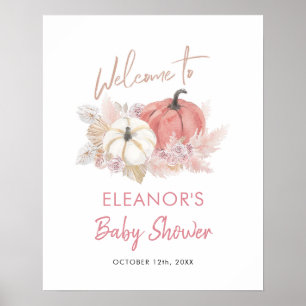 Bohemen Herfst in Love Pumpkin Welcome Sign Poster