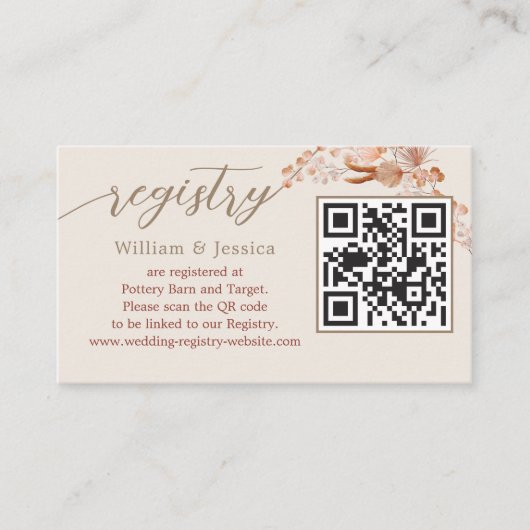 Bohemen-huwelijksregister met QR-code Informatiekaartje (Voorkant)