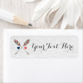 Bohemen kruiige pijlen op bijtende wood boho afbee etiket (Insitu)