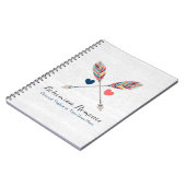 Bohemen kruiige pijlen op bijtende wood boho afbee notitieboek (Linkerzijde)