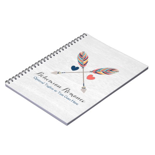 Bohemen kruiige pijlen op bijtende wood boho afbee notitieboek (Linkerzijde)