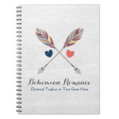 Bohemen kruiige pijlen op bijtende wood boho afbee notitieboek (Voorkant)