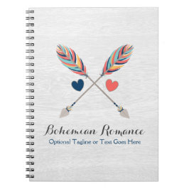 Bohemen kruiige pijlen op bijtende wood boho afbee notitieboek