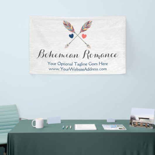 Bohemen kruiige pijlen op bijtende wood boho afbee spandoek (Beurs)