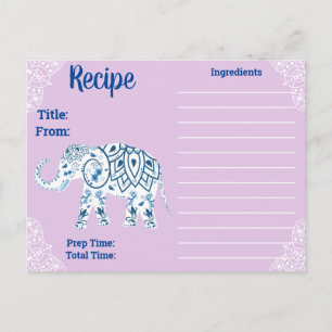 Bohemen Mandalas & Lotus Elephant Recipe Briefkaart