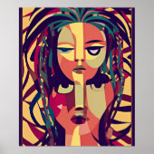 Bohemen Medusa, abstract modern portret Poster (Voorkant)