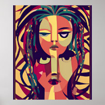 Bohemen Medusa, abstract modern portret