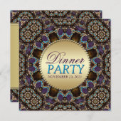 Bohemen Mosaic Dinner Party-uitnodigingen Kaart (Voorkant / Achterkant)